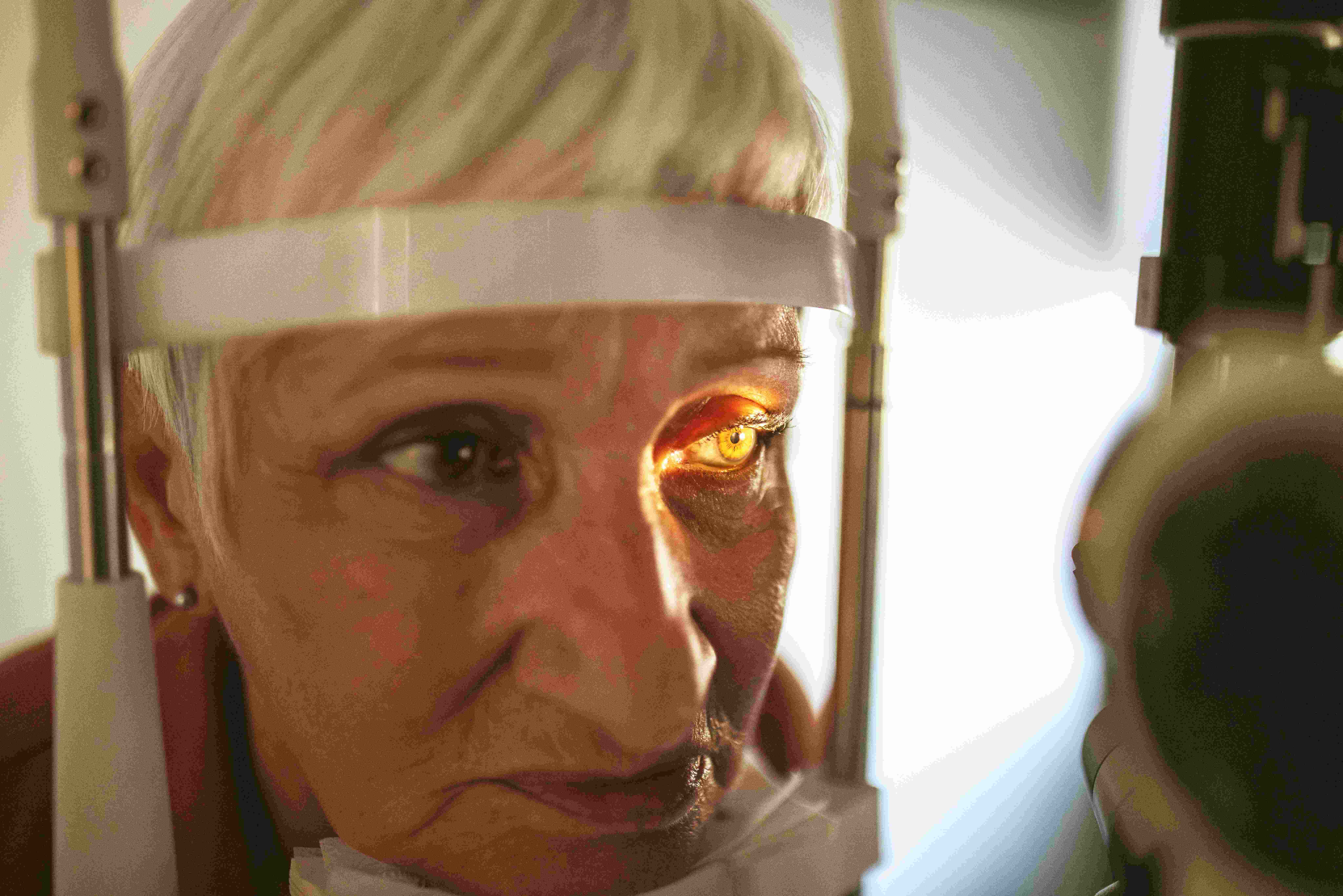 woman having eye scan