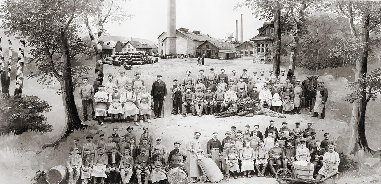 Workers at the factory in the early 1900s