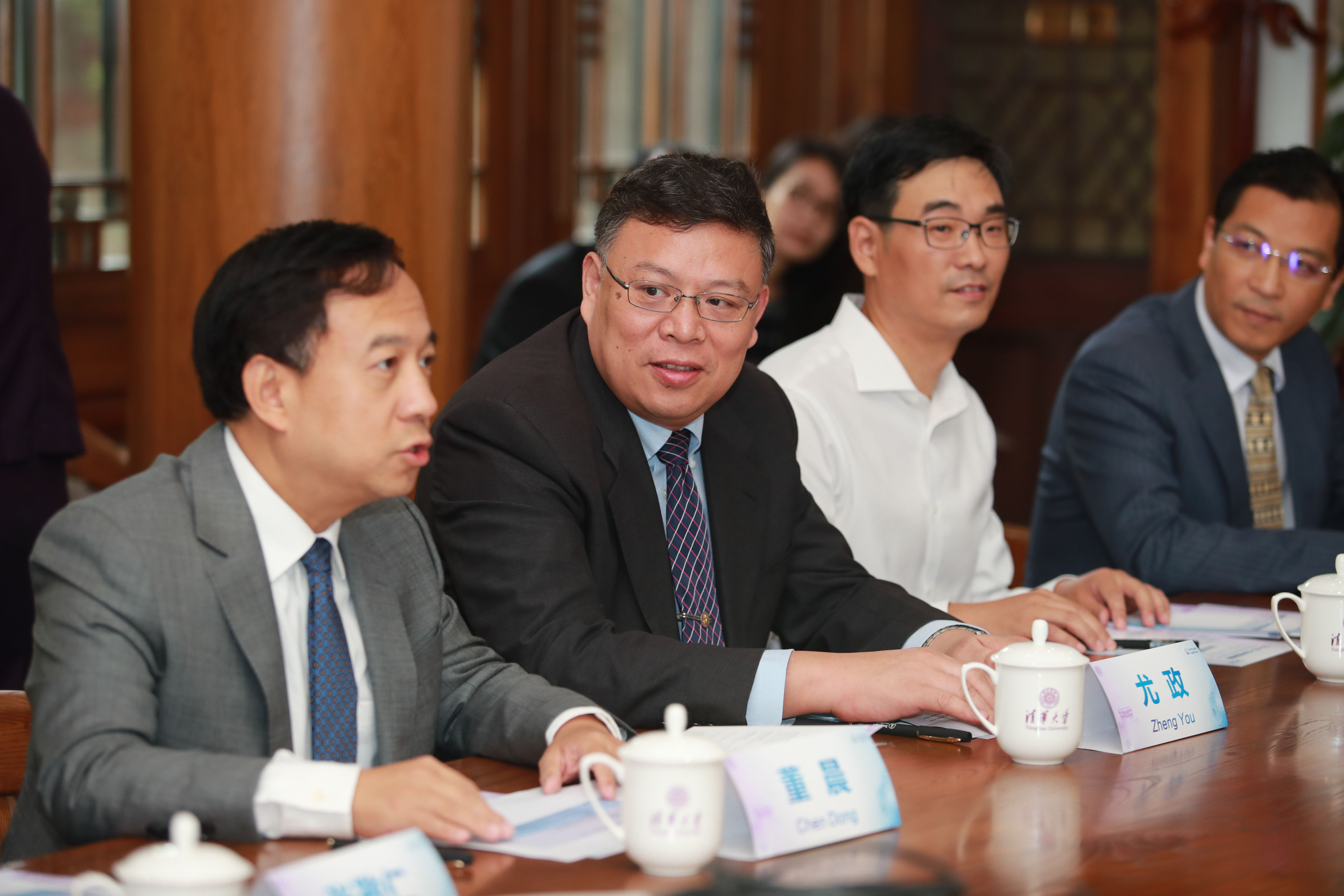 Chen Dong and Zheng You from Tsinghua University at the signing ceremony on Beijing