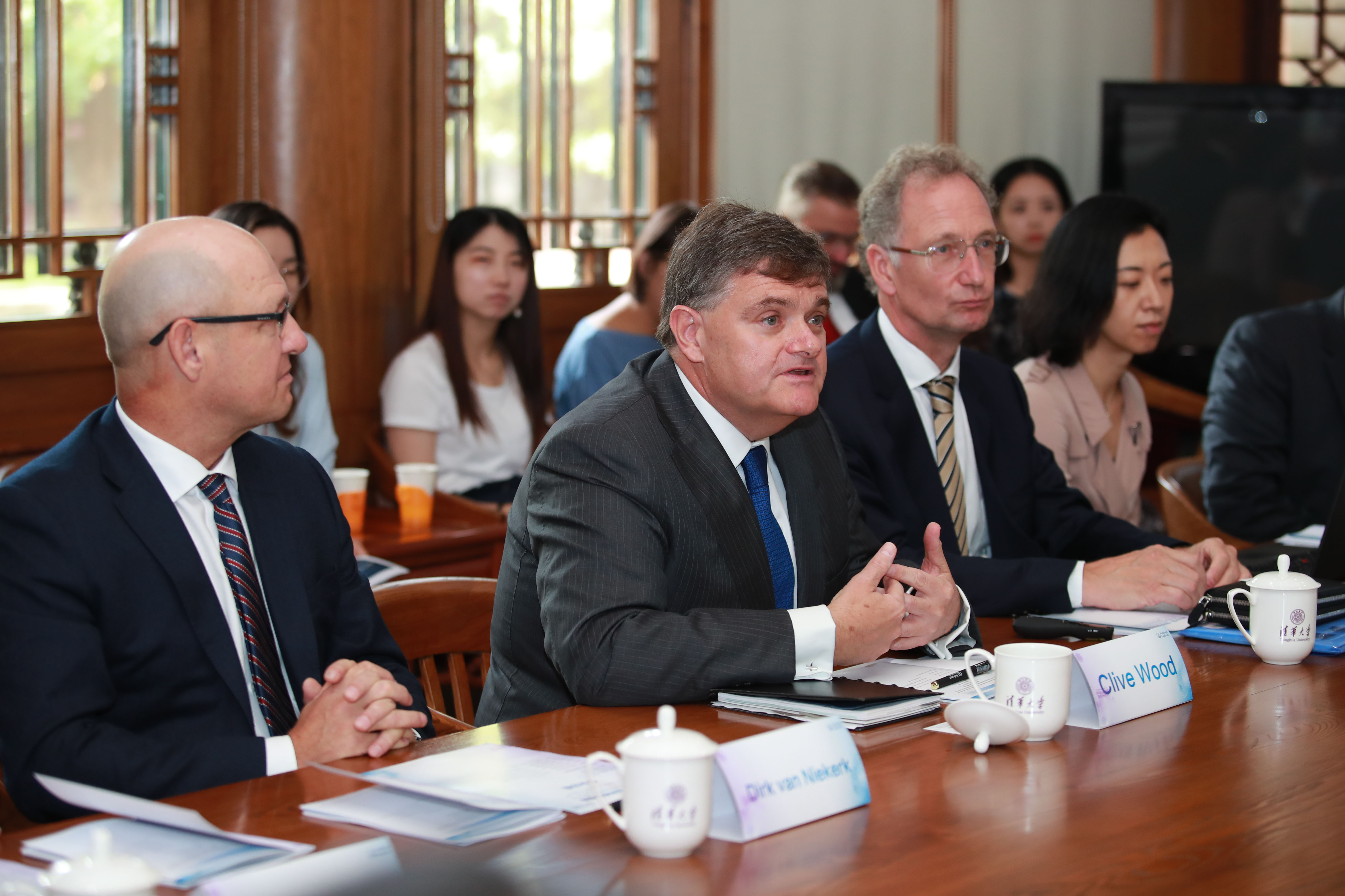 Dirk van Niekerk, Clive R. Wood and Henri Doods from Boehringer Ingelheim at the signing ceremony on Beijing